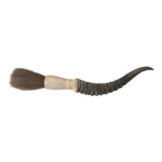 Vintage Chinese Calligraphy Horn & Horse Hair Brush For Sale