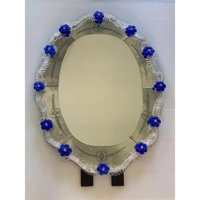 Hand-Carved Venetian Oval Mirror by Simoeng For Sale - Image 11 of 14