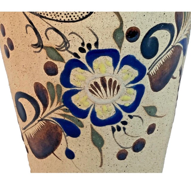 Vintage Tonala Mexico Handmade Folk Art Pottery Vase For Sale - Image 9 of 10