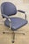 Vintage Chromcraft Mid Century Modern Blue Vinyl Rolling Office Desk Chair (A). Circa Late 20th Century. Measurements: 34"...