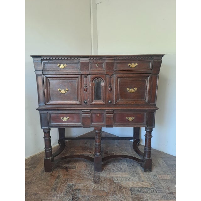 Brown Jacobean Oak Chest on Stand, 1690 For Sale - Image 8 of 8
