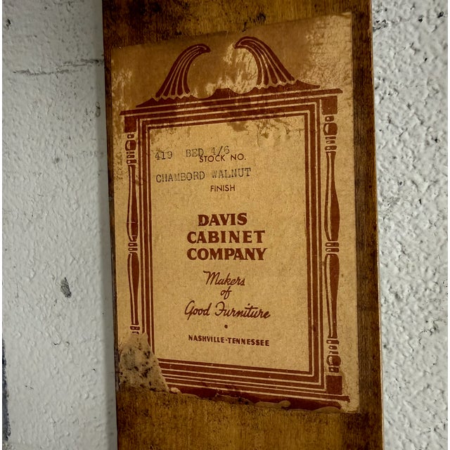 Brown Vintage Full Size Davis Cabinet Co French or Italian Provincial Style Headboard For Sale - Image 8 of 8