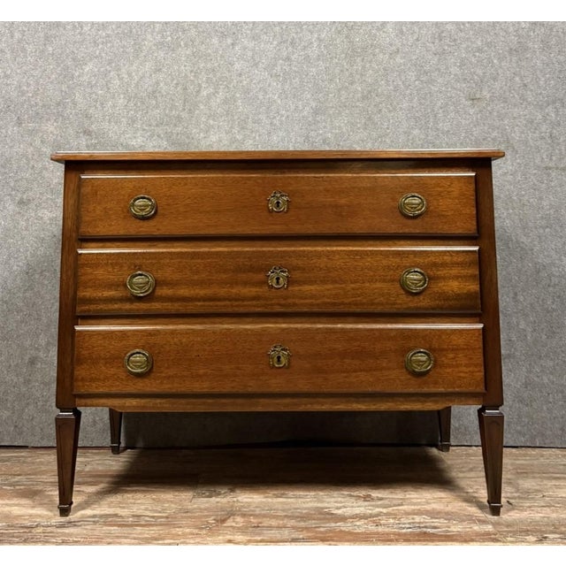 Brown Louis XVI Style Mahogany Chest of Drawers, 1890s For Sale - Image 8 of 8