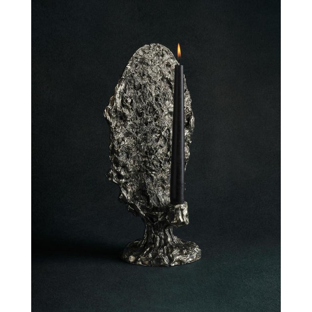 Omnia vanitas vanité 29 candelabra in patinated cast bronze by william guillon hand sculpted, dated and signed dimensions:...