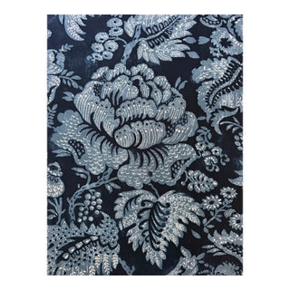 The Brunschwig & Fils Wesserling Print in Blue Pattern Color 8019125 4 Yards Fabric For Sale