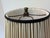A unique mid-century painted wooden table lamp with accompanying custom shade. The lamp is hand painted in a deep shade of...