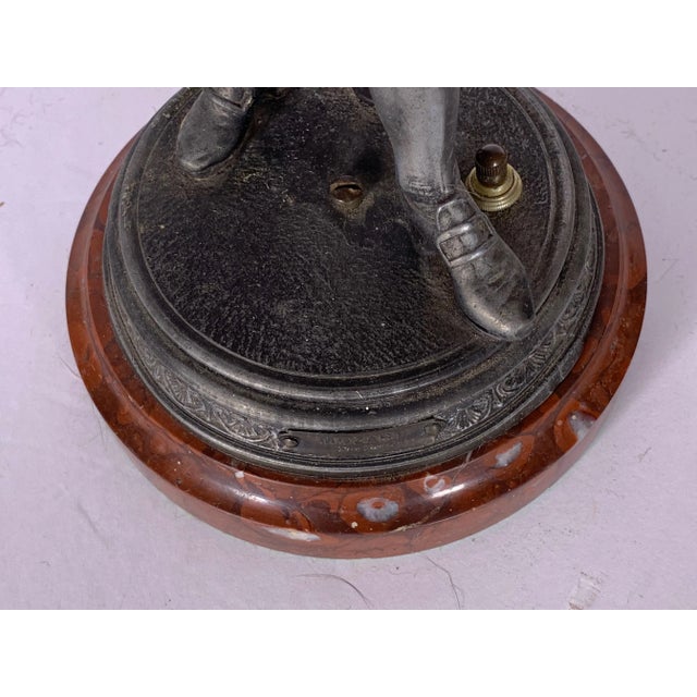 1940s Bronze Finish Mozart Figurine Lamp For Sale - Image 10 of 11