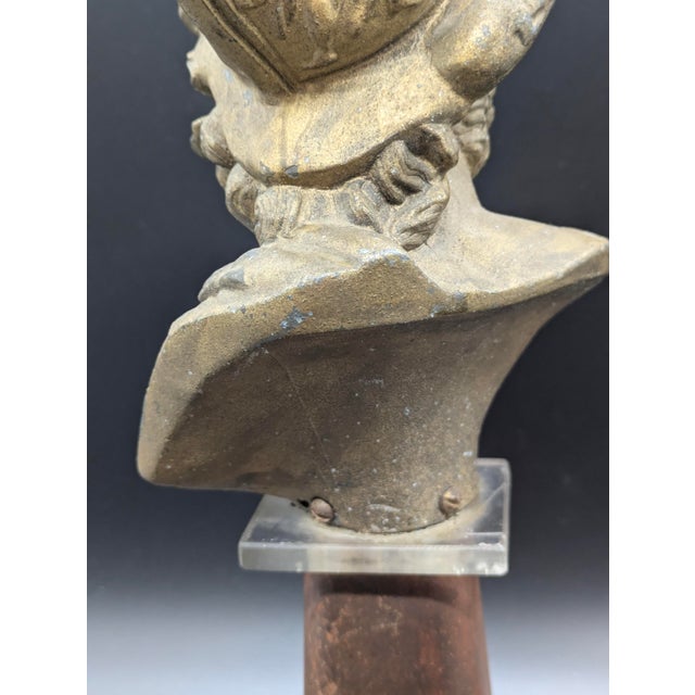 Antique "Grand Tour" Spelter Bust: Spartan King Menelaus For Sale - Image 11 of 11