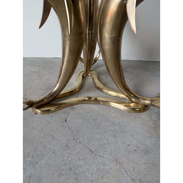 Vintage Solid Brass Marlin Fish Coffee Table With Glass Top For Sale - Image 17 of 18