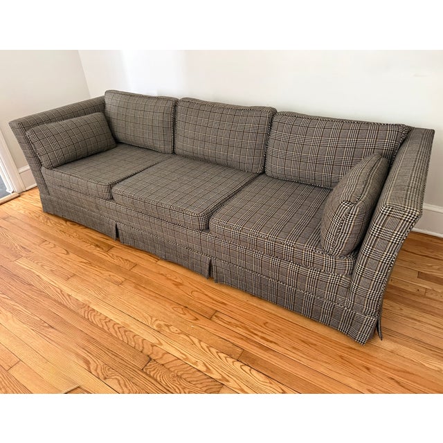 Midcentury Tweed Houndstooth Plaid Sofa For Sale - Image 14 of 14