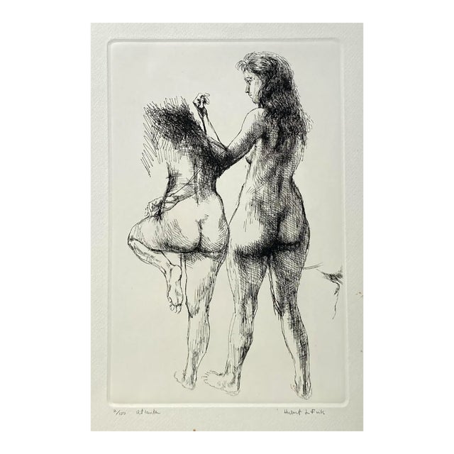 1960s Herbert Fink Atlanta Female Nude Etching For Sale