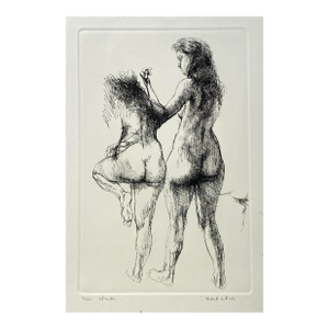 1960s Herbert Fink Atlanta Female Nude Etching
