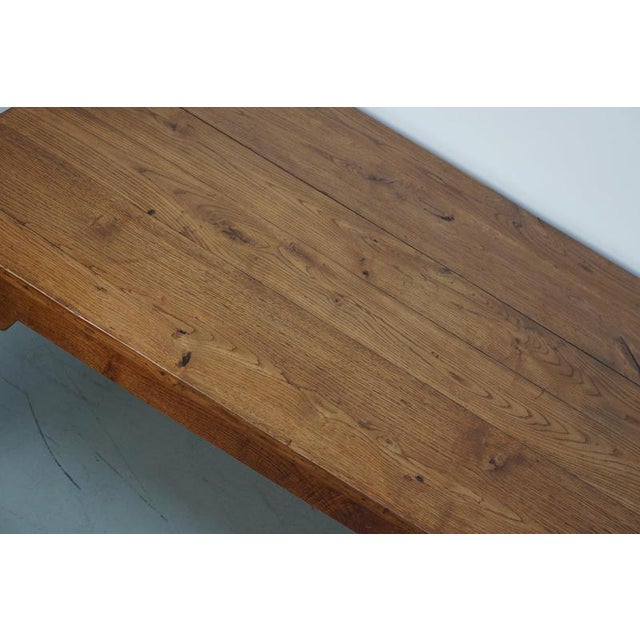 Brown Late 19th Century French Rustic Oak Farmhouse Dining Table For Sale - Image 8 of 18