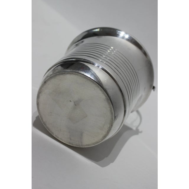 Metal Personal Ice Bucket 1930s Streamline Moderne Silver Plated Hallmarks For Sale - Image 7 of 11