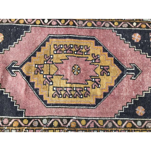 Textile Distressed Vintage Floral Turkish Rug - 2′11″ × 4′11″ For Sale - Image 7 of 11