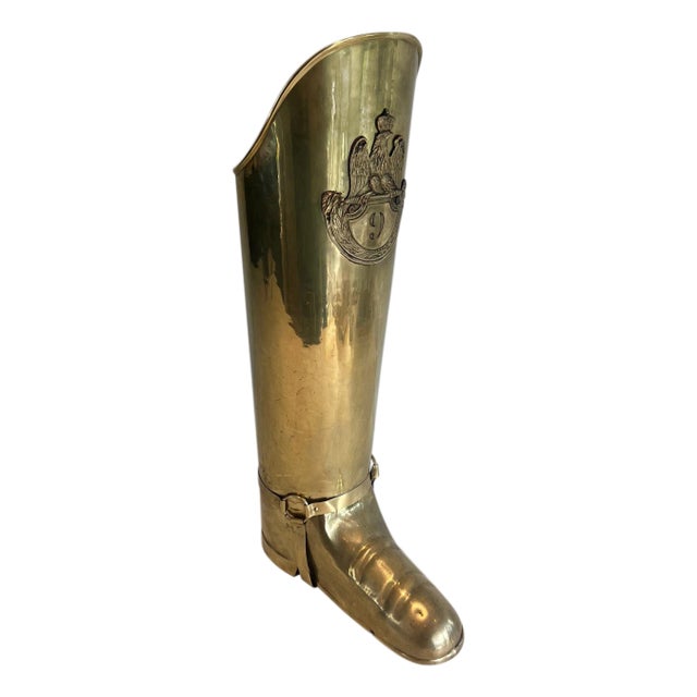 Brass Umbrella Stand Representing a Boot. French Work. Circa 1900 For Sale