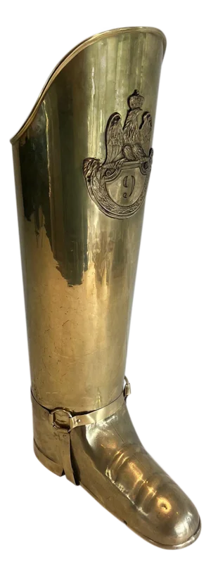 Brass Umbrella Stand Representing a Boot. French Work. Circa 1900