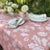 2020s Grace Pink Oak Leaves European Linen Tablecloth Small | Lizzet Frausto For Sale - Image 5 of 9