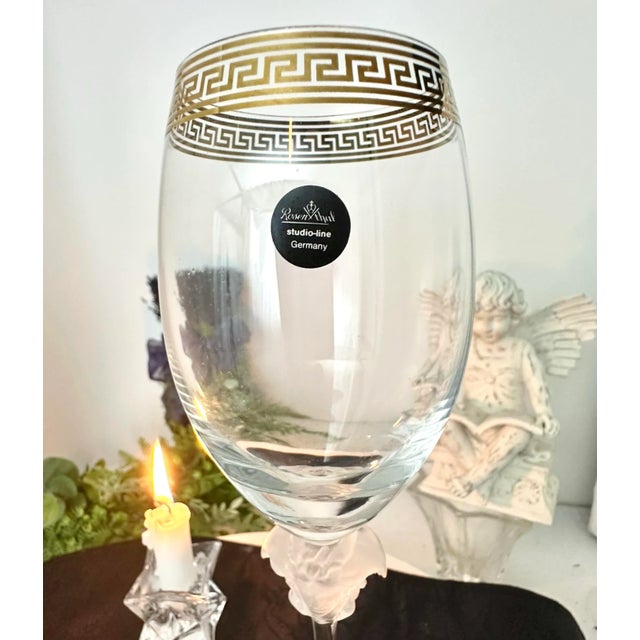 Rosenthal Versace Medusa d'Or Vintage White Wine Glass For Sale - Image 9 of 12