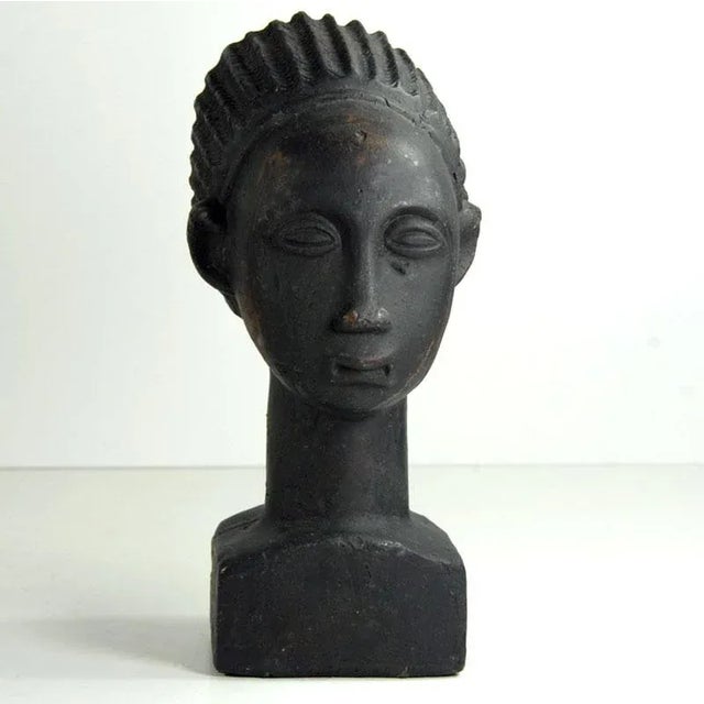 Sculpture Materials Modernist Akan Head Sculpture, Ghana, 1980s For Sale - Image 7 of 9