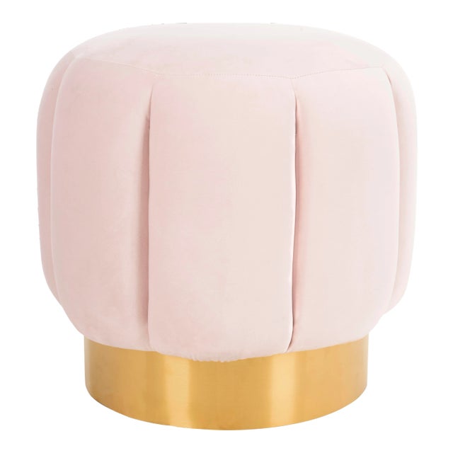 Tufted Ottoman, Pink For Sale