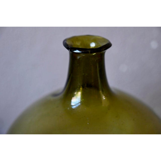 Large Green Blown Glass Carboy with Flared Neck, France, 19th Century For Sale - Image 4 of 7