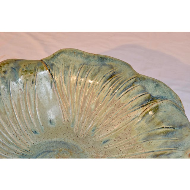 Hand Thrown Pottery Floral Bowl For Sale In Greensboro - Image 6 of 7