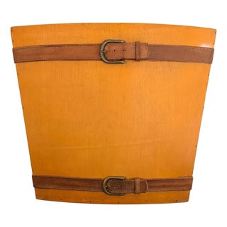 Vintage Hermès-Style Equestrian Strap-and-Buckle Waste Basket For Sale