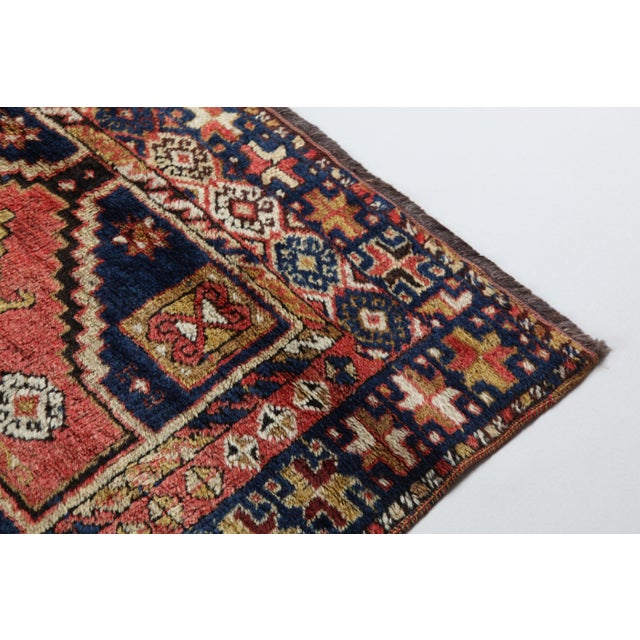 Textile Antique Malatya Kurdish Rug – Vibrant Medallion Design Handwoven Wool - 4' X 6' 5'' For Sale - Image 7 of 13
