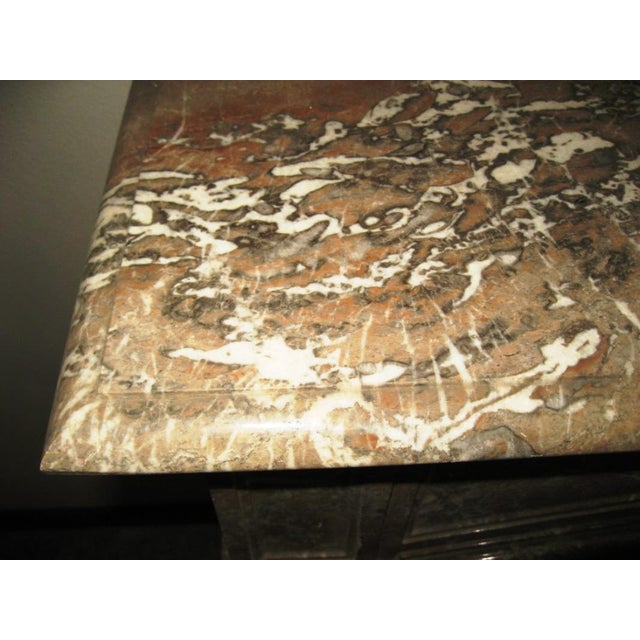 Maroon Fireplace in Belgian Breccia Marble For Sale - Image 8 of 13