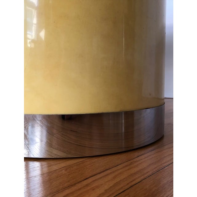 Wood Mid 20th Century Art Deco Lacquered Parchment Dining Table in the Manner of Karl Springer For Sale - Image 7 of 9