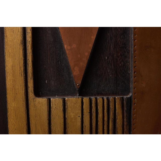 Nerone Ceccarelli, Large Abstract Sculpture: SC3, 1983, Brass, Copper & Wood For Sale - Image 9 of 16