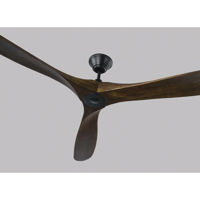 Modern Visual Comfort Fan 88" Maverick Super Max in Matte Black with Walnut Blades For Sale - Image 3 of 4