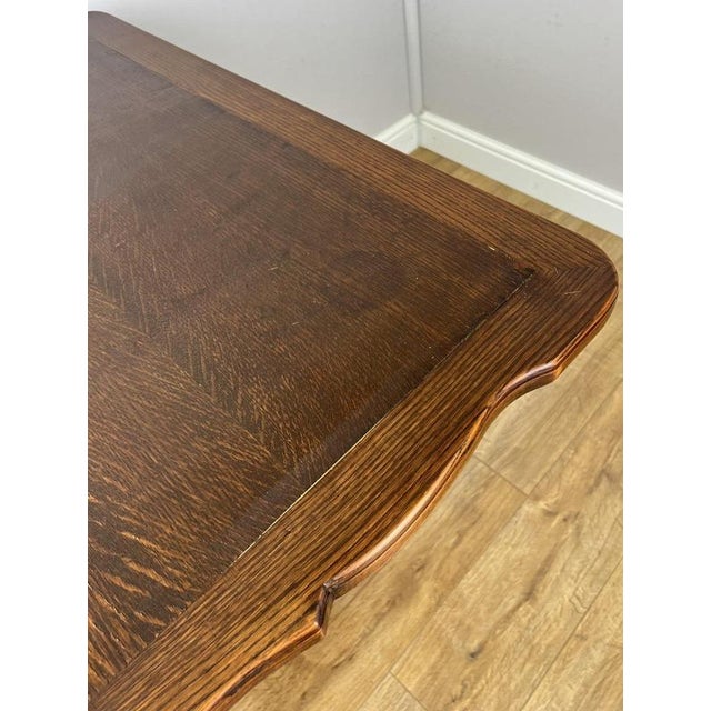 Vintage French Louis XVI Carved Oak Extendable Dining Table For Sale - Image 13 of 17