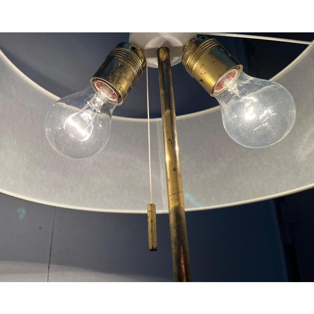 Mid-Century Wood and Brass Tripod Table Lamp, 1960s For Sale - Image 15 of 18