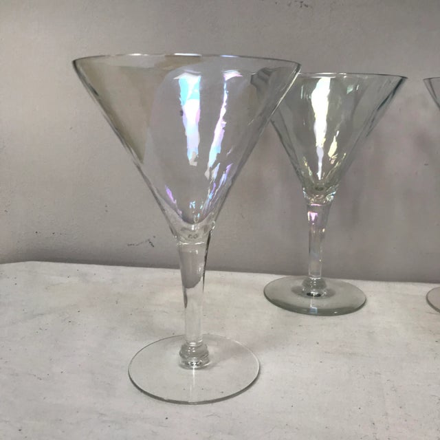 Traditional Vintage Iridescent Stemmed Wine Glasses - Set of 6 For Sale - Image 3 of 6