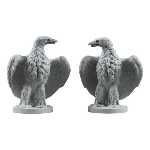 Biscuit Sculptures of Napoleon III Eagles, 1860, Set of 2 For Sale