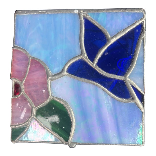 Late 20th Century Stained Glass Trinket Box For Sale
