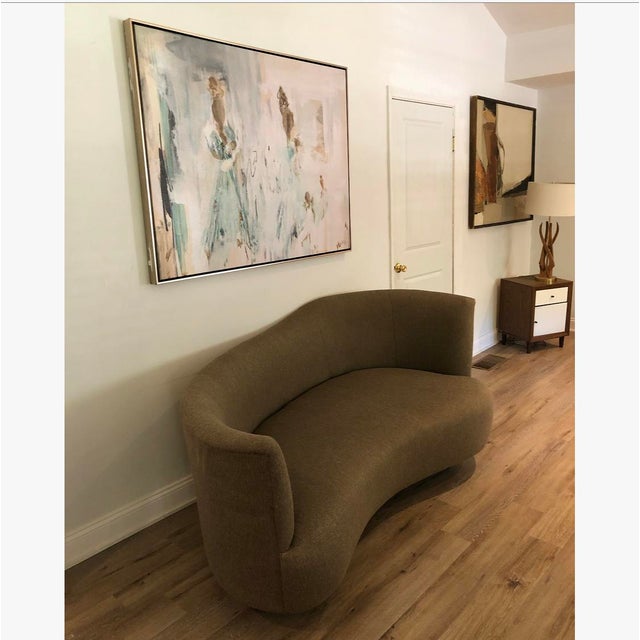 Adrian Pearsall Vintage Mid Century Boomerang Kidney Shape Sofa For Sale - Image 4 of 13