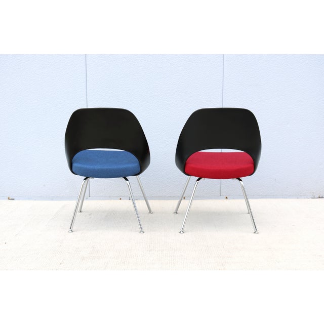 Knoll Mid-Century Modern Eero Saarinen Executive Armless Chairs Black - A Pair For Sale - Image 10 of 18