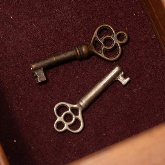 1970s Baker Furniture Mahogany Sideboard With Brass Pulls & Locking Cabinets For Sale - Image 15 of 18