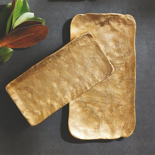Kenneth Ludwig Chicago Imani Decorative Rectangular Trays, Set Of 2 For Sale - Image 4 of 4