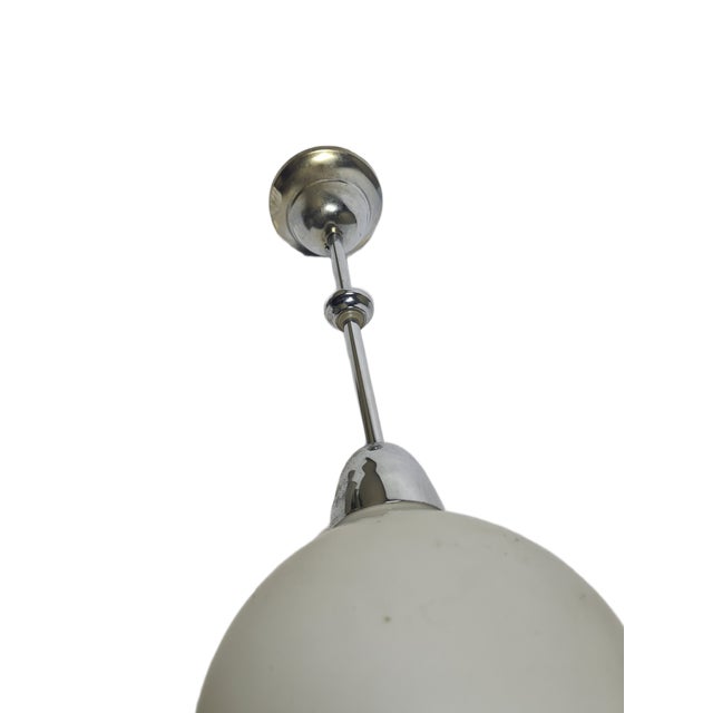 Silver Art Deco Pendant Lamp, Poland, 1950s For Sale - Image 8 of 12
