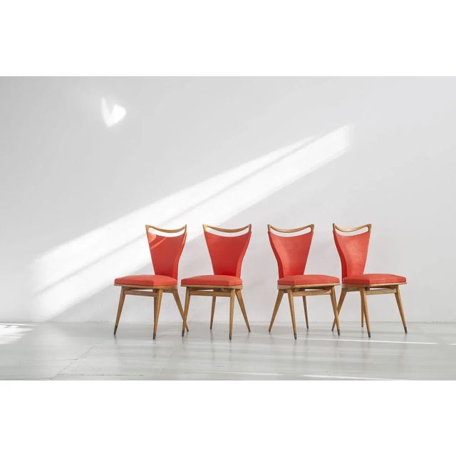 Chairs in Wood & Leatherette, 1950s, Set of 4 For Sale - Image 10 of 18