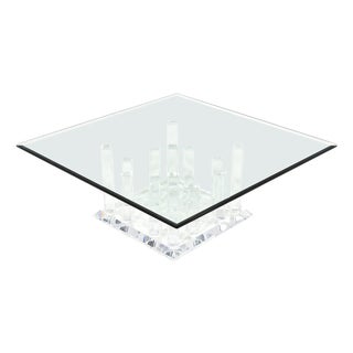 Lucite "Cityscape" Coffee Table For Sale