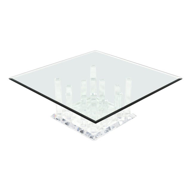 Lucite "Cityscape" Coffee Table For Sale