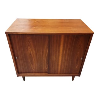 Vintage Mid-Century Modern Walnut Cabinet For Sale