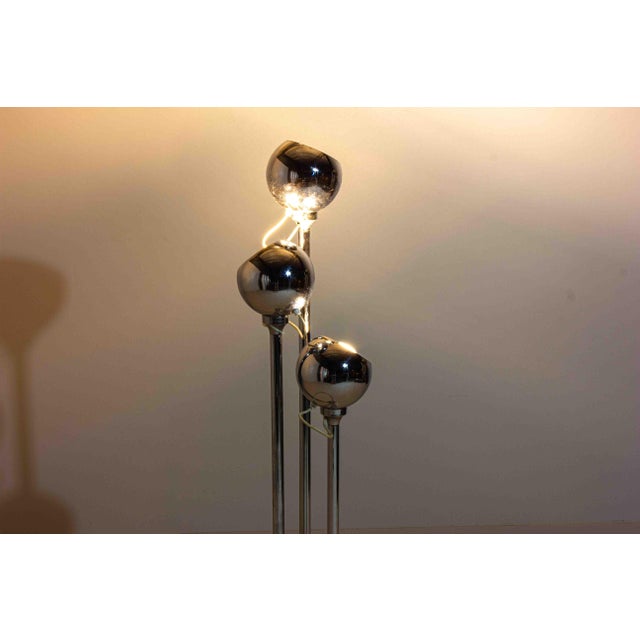 Chrome Floor Lamp with Adjustable Metal Ball-Shaped Lights, Italy, 1970s For Sale - Image 4 of 11