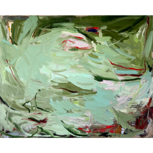 2020s Contemporary Abstract Oil and Charcoal on Raw Canvas "Bodies and Gardens I" by Petra Schott For Sale - Image 5 of 5