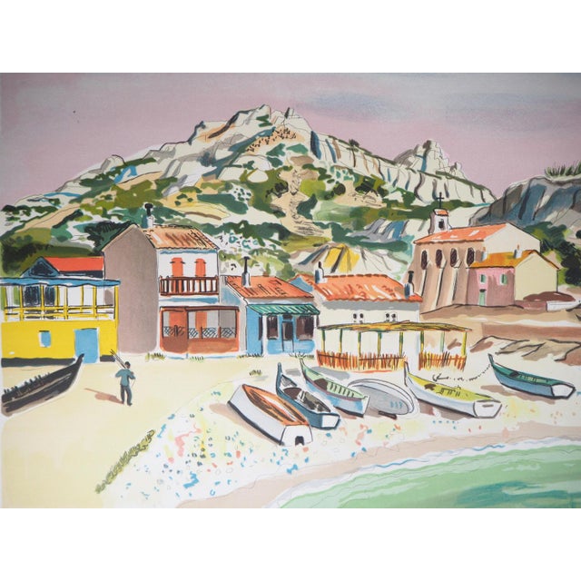 Yves BRAYER (1907-1990)The fishing port of CallelongueOriginal color lithographSigned in pencilLimited edition of 242...